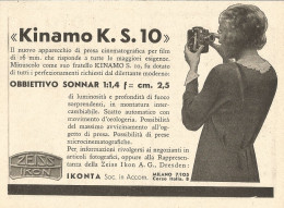 Cinepresa Zeiss Ikon KINAMO K.S. 10 - Pubblicità Del 1932 - Old Advert - Reclame