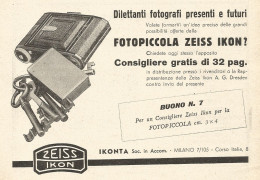 Fotopiccola Zeiss Ikon - Pubblicità Del 1932 - Old Advertising - Publicités