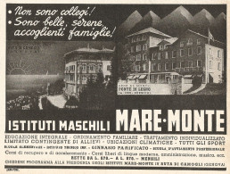 Istituti Maschili Mare-Monte - Pubblicità Del 1937 - Old Advertising - Reclame