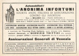 Anonima Infortuni - Pubblicità Del 1937 - Old Advertising - Reclame