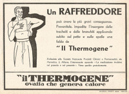 Thermogéne - Ovatta Che Genera Calore - Pubblicità Del 1937 - Old Advert - Reclame