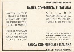 Banca Commerciale Italiana - Pubblicità Del 1937 - Old Advertising - Reclame