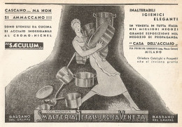 Pentole SAECULUM - Pubblicità Del 1937 - Old Advertising - Publicités