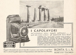 ZEISS IKON Ikonta 6 X 9 - I Capolavori... - Pubblicità Del 1937 - Old Ad - Publicités