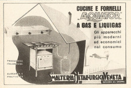 AEQUATOR - Cucine E Fornelli - Pubblicità Del 1939 - Old Advertising - Publicités