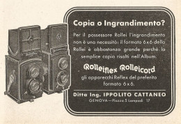 Rolleiflex Rolleicord - Copia O Ingrandimento? - Pubblicità Del 1937 - Ad - Reclame