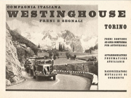 WESTINGHOUSE - Freni E Segnali - Pubblicità Del 1939 - Old Advertising - Publicités