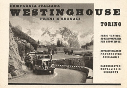 WESTINGHOUSE - Freni E Segnali - Pubblicità Del 1939 - Old Advertising - Publicités