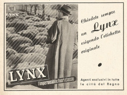 LYNX L'impermeabile Fuoriclasse - Pubblicità Del 1939 - Old Advertising - Publicités