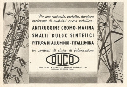 Antiruggine Cromo-Marina DUCO - Pubblicità Del 1939 - Old Advertising - Reclame