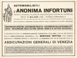Assicurazioni Generali Di Venezia - Pubblicità Del 1939 - Old Advertising - Publicités