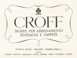 Stoffe Per Arredamento CROFF - Pubblicità Del 1940 - Old Advertising - Reclame