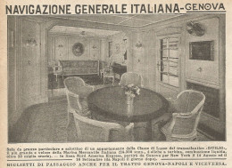 Transatlantico DUILIO - Sala Da Pranzo E Salottino - Pubblicità 1925 - Ad - Publicités