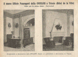 Ufficio Passeggeri COSULICH A Trieste - Pubblicità 1925 - Old Advertising - Publicités