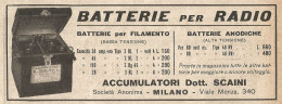 Batterie Per Radio Dott. Scaini - Pubblicità 1927 - Old Advertising - Publicités