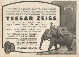 Teleobbiettivo Da Istantanea TESSAR ZEISS - Pubblicità 1925 - Old Advert - Advertising