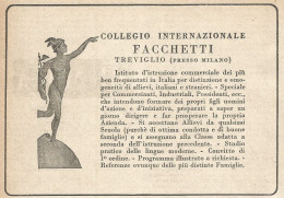 Collegio Internazionale FACCHETTI - Treviglio - Pubblicità 1925 - Old Ad - Reclame