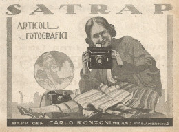 Articoli Fotografici SATRAP - Pubblicità 1925 - Old Advertising - Publicités