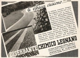 Diserbante Chimico Legnano - Le Erbacce... - Pubblicità Del 1938 - Old Ad - Advertising