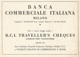 Banca Commerciale Italiana - Milano - Pubblicità Del 1938 - Old Advert - Reclame