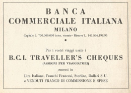 Banca Commerciale Italiana - Milano - Pubblicità Del 1938 - Old Advert - Publicités