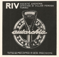 Meccanica Di Alta Precisione RIV - Pubblicità Del 1938 - Old Advertising - Reclame