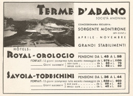 Terme D'Abano - Hotel Savoia - Pubblicità Del 1938 - Old Advertising - Advertising