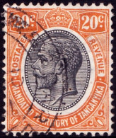 TANGANYIKA 1927 KGV 20c Black & Orange-Buff SG96 FU - Tanganyika (...-1932)