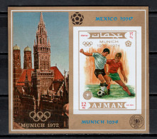 Ajman 1971 Football Soccer World Cup S/s Imperf. MNH - 1970 – Mexico