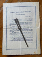 BOLLETTINO DELLA VITTORIA - COMANDO SUPREMO 4 Novembre 1818,ore 12 - Formato DIAZ  - In Cartoncino (25x35) - Documentos Históricos