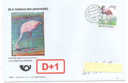 Czech Republic 2024 -  World Flamingo  Day, Special Cover, Personalised Stamp, Postage Used - Fenicotteri