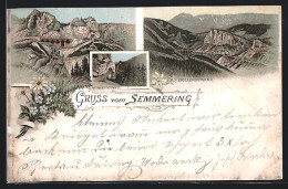 Vorläufer-Lithographie Semmering, 1894, Bolleroswand, Weinzettltunnel, Weinzettlwand  - Other & Unclassified