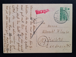 Sachsen 1946, Postkarte "Nachgebühr" - Storia Postale