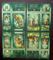 (!) LATVIA , Lettland - Lynx  AND STAG 2006 PAIR TET A TET + BORDER - USED - Latvia