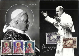 VATICAN Ca. 1953-54: 2 CP Ill. Photos "Papes Pie X Et Pie XII" - Briefe U. Dokumente