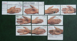 Felicitatiezegels Handen Hands Hände Complete NVPH 1878-1887 (Mi 1776-1785) 2000 Gestempeld USED NEDERLAND NIEDERLANDE - Oblitérés