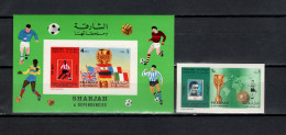 Sharjah 1970 Football Soccer World Cup Stamp + S/s Imperf. MNH - 1970 – Mexique