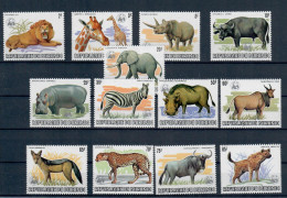 BURUNDI 1983 WWF ANIMAUX D'AFRIQUE ANIMALI AFRICANI CON  WITH AVEC LOGO 13 VALORI Mi.nr. 1596/1608 MNH/** - Ongebruikt