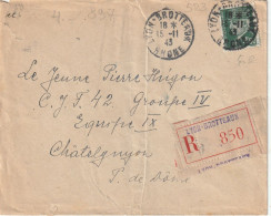 LET  R D    / N°  523  LYON - BROTTEAUX - Manual Postmarks