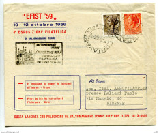 EFIST '59 - Busta Lanciata Con Palloncino Da Salsomaggiore Il 10.10.59 - Correo Aéreo