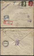 Lettre Avec Contenu De Prisonnier KASSEL En Poste Restante Taxe 39 Obl. BRUXELLES 1943 + Verso Henschellager - WW II (Covers & Documents)