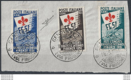 1951 Italia Ginnici Su Frammento 3v. US Sass. N. 661/63 - 1946-60: Nieuw/plakker