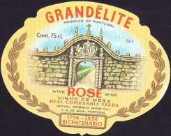 Wine Label, Portugal - GRANDÉLITE ROSÉ Vinho De Mesa -|-Real Companhia Velha, Vila Nova De Gaia - Andere & Zonder Classificatie