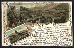 Lithographie Payerbach, Kirche, Ortsansicht Aus Der Vogelschau  - Altri & Non Classificati