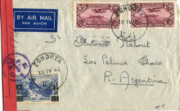 1944 Lebanon Zgharta Censored To Argentina - Other & Unclassified