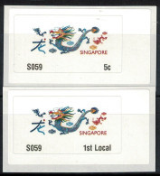SINGAPORE 2024 ZODIAC 3RD SERIES YEAR OF DRAGON COMP. SET OF 2 ATM, STAMPS, MINT, MNH (**) - Singapur (1959-...)