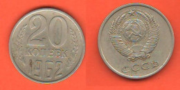 Russia 20 Copeki 1962 Kopek CCCP Nickel Coin - Rusland