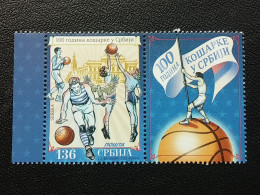 Stamp 3-15 - Serbia 2023 - VIGNETTE + Stamp - 100 Years Of Basketball In Serbia, Sport - Serbia