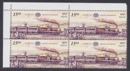 Inde India 2002 MNH Indian Railways, Railway, Train, Trains, Steam Engine, Block - Ongebruikt