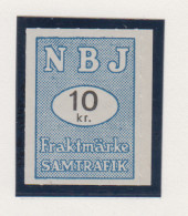 Zweden Spoorwegzegel Cat Svenska Järnvägsfraktmärken; Lijn N.B.J. Nora Bergslags Järnväg Niet In Catalogus 21b - Other & Unclassified